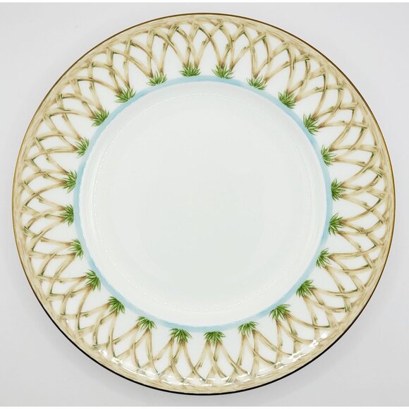 Lenox British Colonial Bamboo Luncheon Plate 9.25" Porcelain Palm Tree - Picture 1 of 7